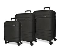 Joumma Movom Galaxy Juego de Maletas Negro 55/68/78 cm Rígida ABS Candado de combinación Integrado 221L 11,4kg 4 Ruedas Dobles Extensible Equipaje de Mano