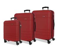 Joumma Movom Galaxy Juego de Maletas Rojo 55/68/78 cm Rígida ABS Candado de combinación Integrado 221L 11,4kg 4 Ruedas Dobles Extensible Equipaje de Mano