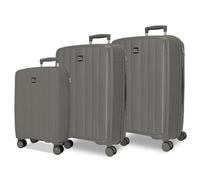 Joumma Roll Road Acadia Juego de Maletas Antracita 55/65/75 cm Rígida Polipropileno Candado de combinación Integrado 210L 10,2kg 4 Ruedas Dobles Extensible Equipaje de Mano
