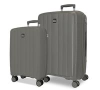 Joumma Roll Road Acadia Juego de Maletas Antracita 55/65 cm Rígida Polipropileno Candado de combinación Integrado 105L 6kg 4 Ruedas Dobles Extensible Equipaje de Mano