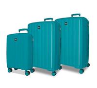 Joumma Roll Road Acadia Juego de Maletas Turquesa Verde 55/65/75 cm Rígida Polipropileno Candado de combinación Integrado 210L 10,2kg 4 Ruedas Dobles Extensible Equipaje de Mano