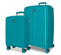 Joumma Roll Road Acadia Juego de Maletas Turquesa Verde 55/65 cm Rígida Polipropileno Candado de combinación Integrado 105L 6kg 4 Ruedas Dobles Extensible Equipaje de Mano