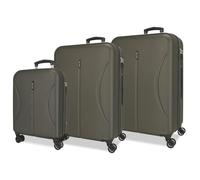 Joumma Roll Road Formentera Juego de Maletas Antracita 55/65/75 cm Rígida ABS Candado combinación Integrado 188L 10,3kg 4 Ruedas Dobles Equipaje de Mano