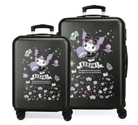 Joumma Sanrio Kuromi Fortune Telling Juego de Maletas Rosa 55/65 cms Rígido 6 kgs Cierre de combinación Lateral ABS 6 kgs 91L Equipaje de Mano