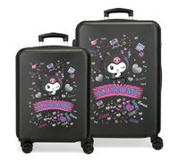 Joumma Sanrio Kuromi Retro Pop Juego de Maletas Negro 55/65 cms Rígido 6 kgs Cierre de combinación Lateral ABS 6 kgs 91L Equipaje de Mano