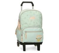 Joumma Star Wars Grogu Mochila Escolar con Carro Verde 32x44x17 cms Poliéster 24,68L