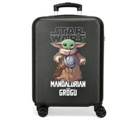 Joumma Star Wars Grogu Warrior Maleta de Cabina Negro 38x55x20 cm Rígida ABS Cierre de combinación Lateral 35L 2,5kg 4 Ruedas Dobles Equipaje de Mano