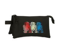 Joumma Star Wars R2D2 Estuche Triple, Negro, Poliéster | 22x12x5 cms