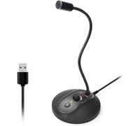 JOUNIVO Micrófono USB para computadora con botón de silencio, condensador Plug & Play, escritorio, PC, portátil, Mac, micrófono PS4, diseño de cuello de cisne 360, grabación, dictado, YouTube, juegos,