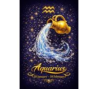 Journal: 6x9 Aquarius Zodiac Paperback Notebook with 100 Lined Pages to Record Your Daily Thoughts and Experiences