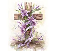 Journal: 8x10 Easter Lily Cross Paperback Notebook with 100 Lined Pages to Record Your Daily Thoughts and Experiences