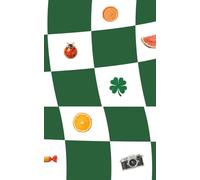 Journal A5 (5" x 8") Lined Soft Cover Paperback, Green & White Checkerboard Lucky Clover Design, Student Note-Taking, Creative Writing, Bullet Journal