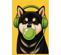 Journal Black Shiba Inu Bubble Gum Pop Art: composition notebook-9x6. 100 pages