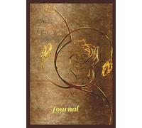Journal: Elegant 7"x10" Writing Notebook for Women, Teens, or Gift Use | 200 Bank Lined pages |Soft Matte Cover with Floral Gold Rose Design
