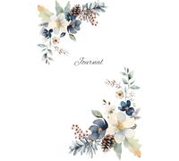 Journal: Elegant Blue & White Floral Frame Design | Wide Ruled | 6" x 9" | 120 Pages | Beautiful Gift for Women and Writers