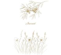 Journal: Elegant Gold Floral Line Art Cover | Wide Ruled Blank | 6" x 9" | 120 Pages | Ideal for Women’s Journaling & Gifts