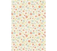 Journal for women, teens, kids, floral yellow colorful hearts, 6x9in 100 lined journal pages