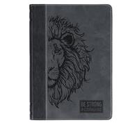 Journal Hardcover Two-Tone Black Gray Be Strong & Courageous Josh. 1:9