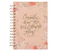 Journal Spiral-Bound Orange Consider How the Wildflowers Grow Luke 12:27