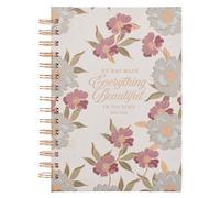 Journal Spiral-Bound White Floral Everything Beautiful Ecc. 3:11