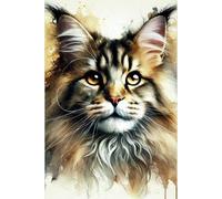 Journal with Maine Coon: Elegant Lined Notebook with a Cat