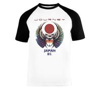 Journey 81 Unisex Camiseta De Béisbol Mangas Cortas Hombre Mujer Blanca Negra