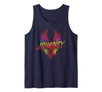 Journey Colorful Rainbow Winged Heart Vintage Band Camiseta sin Mangas, Hombre, Azul Marino, M