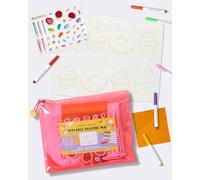 Journey of Something: Alfombrilla de silicona lavable - Sweet As - Kit de colorear reutilizable, mezcla y combina calcomanías de decoración de postres, marcadores, bolsa de transporte, niños mayores