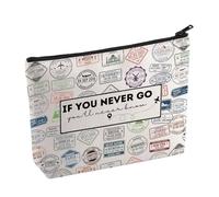 Journey Stamps - Bolsa de maquillaje para viajes, regalo de viaje para viajeros, regalo para turistas, Nunca lo sé, No
