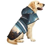 Journey To Earth Fantasy - Chubasquero impermeable para perros con capucha, tiras reflectantes y correa ajustable para el vientre, se adapta a perros pequeños a grandes