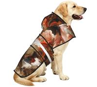 Journey To The Dreamland - Chubasquero impermeable para perros con capucha, tiras reflectantes y correa ajustable para el vientre, se adapta a perros pequeños a grandes