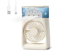 Journeyside Mini Aire Acondicionado Portatil 4 en1,Mini Enfriador de Aire de 250ml,Refrigerador de Aire Móvil Ventilador USB,3 Velocidades,7 LED Climatizador Portatil para Dormitorios,Oficinas