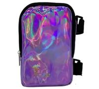J'ouvert - Bolsa holográfica para muslo, arnés de pierna de carnaval para mujer, riñonera para exteriores, mochila de viaje con correas ajustables, Purple, Talla única