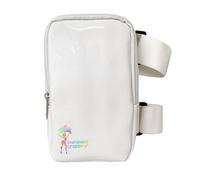 J'ouvert - Bolsa holográfica para muslo, arnés de pierna de carnaval para mujer, riñonera para exteriores, mochila de viaje con correas ajustables de colores, Blanco con correas blancas, Talla única,