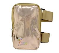 J'ouvert - Bolsa holográfica para muslo, arnés de pierna de carnaval para mujer, riñonera para exteriores, mochila de viaje con correas ajustables de colores, Oro rosa con correas neutras, Talla