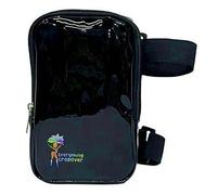 J'ouvert - Bolsa holográfica para muslo, arnés de pierna de carnaval para mujer, riñonera para exteriores, mochila de viaje con correas ajustables, Negro brillante, Talla única