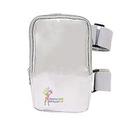 J'ouvert - Bolsa holográfica para muslo, arnés de pierna de carnaval para mujer, riñonera para exteriores, mochila de viaje con correas ajustables de colores, Plateado metálico con correas plateadas,