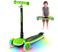 JOVA ZIFFY - Patinete Infantil para niños y niñas, Ruedas con luz LED, 4 manillares de Altura Ajustable y diseño de inclinación para dirigir con Superficie Ancha Antideslizante para Mayor Estabilidad