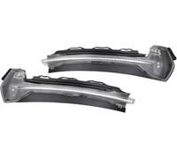 Jovarel Conjuntos de luces de señalización para automóviles Luz indicadora de espejo lateral para A3 8V S3 RS3 2013 2014 2015 2016 2017 2018 (2 piezas)(Crystal)