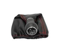 Jovarel Cubierta de la palanca de cambios Para VW Para Polo Para Classic 6N 6N2 1996-2001 5 Para la perilla de cambio marchas del coche velocidad(BLACK red)