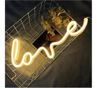 Jovarel Luz de neón Letrero de neón para luces para LED con forma amor, luz nocturna, lámpara doble alimentación para bodas en interiores(Neon-7)