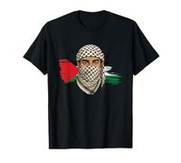 Joven Palestino En Keffiyeh Bufanda Partidario Palestina Camiseta