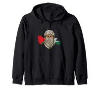 Joven Palestino En Keffiyeh Bufanda Partidario Palestina Sudadera con Capucha