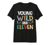 Joven Salvaje y Once 11 años niña niño 11 cumpleaños Camiseta Premium