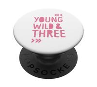 Joven Salvaje y Tres cumpleaños niña PopSockets PopGrip Adhesivo