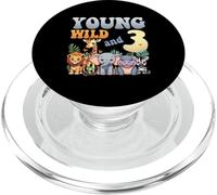 Joven Wild Three 3er Cumpleaños Niño Safari Zoo Jungle Animal PopSockets PopGrip para MagSafe