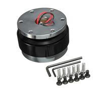 JOVERI Adaptador de buje de liberación rápida for Volante de Coche, Kit Boss de Aluminio, Adaptador de liberación rápida de 6 Orificios, Piezas universales Adaptador de Cubo de Volante(Schwarz)