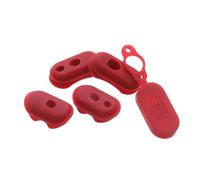 JOVERI Kit de cinco piezas de silicona for patinete eléctrico M365 (funda de silicona roja + tapa del puerto de carga) Tapón de silicona para batería(Red Silicone 5-piece Set)