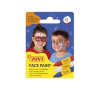 Jovi - 3 Barras de maquillaje facial Adventure, colores rojo, blanco y azul, para carnaval o halloween, hipoalergénico (175AD)