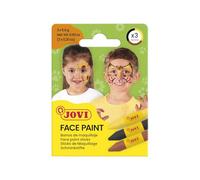 Jovi - 3 Barras de maquillaje facial Animal, colores amarillo, marrón y negro, para carnaval o halloween, hipoalergénico